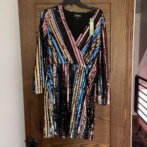 Sam Edelman Long Sleeve Sequin Dress